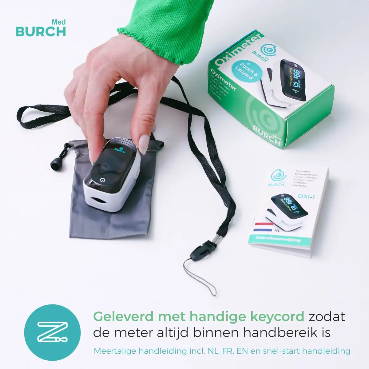 BURCHMed project — Geleverd met keycord, Verpakkingsinhoud, Talen