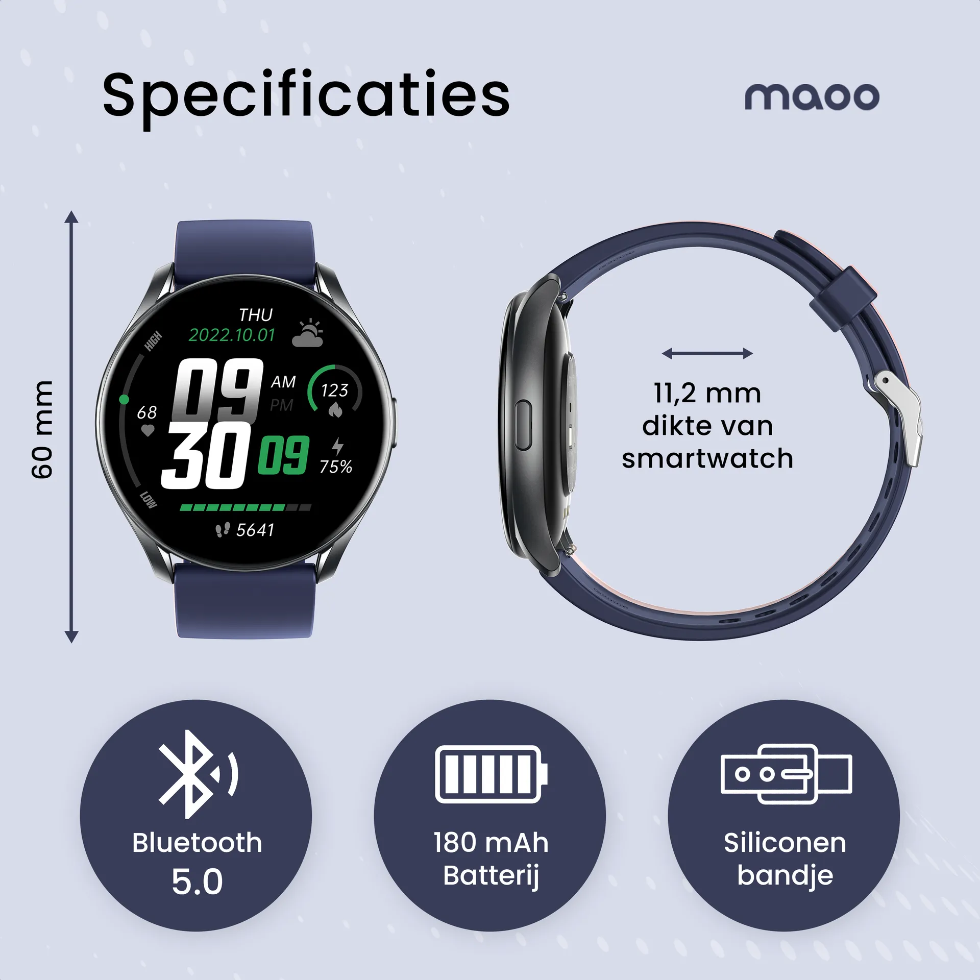 Maoo project — (Blauw) Specificaties